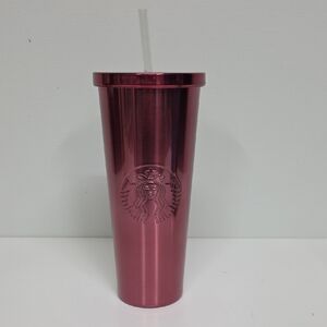 Starbucks Stainless, Steel Berry Pink Metallic, Cold Cup Tumbler 24oz, New